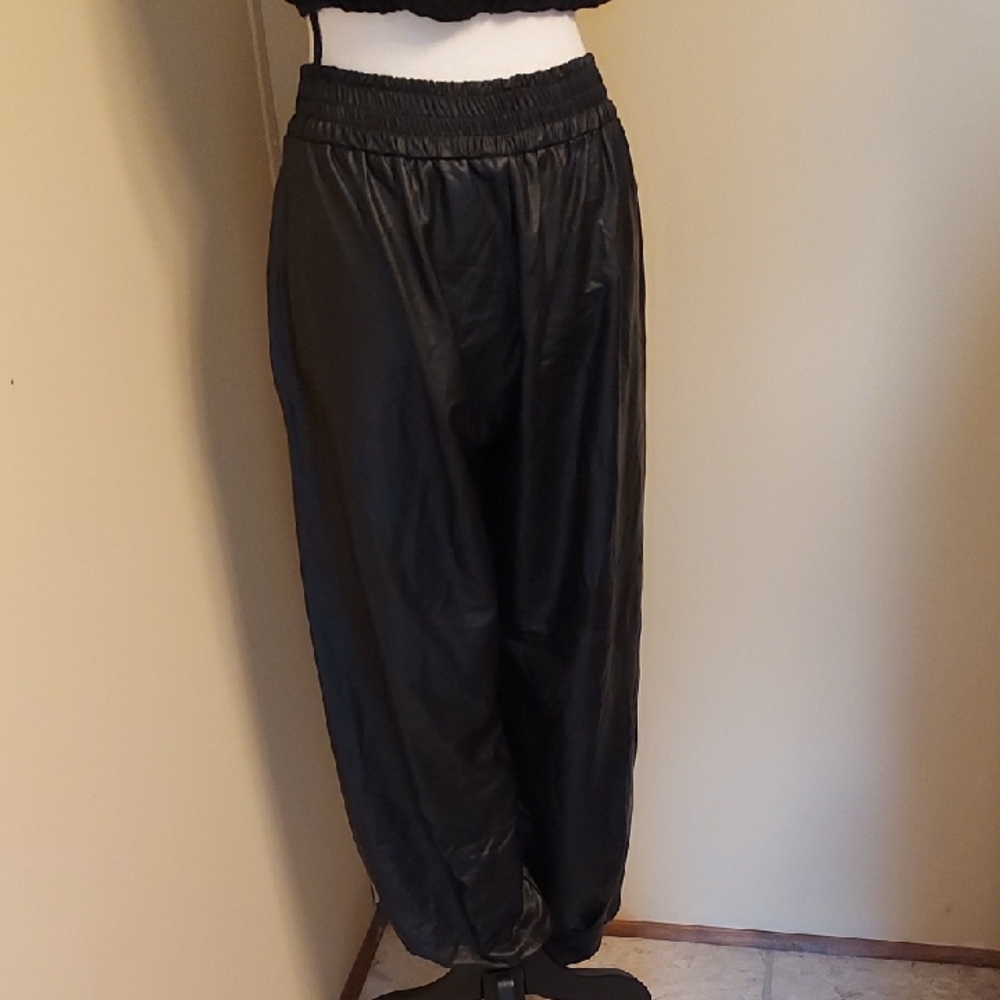 Elegant Black Women's Harem Styled Pants With Cuffs